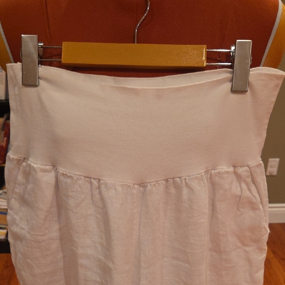 White Women's Linen Pants - Picture 3 of 6